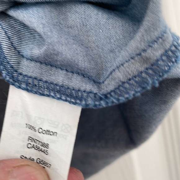 J. Crew Top denim size XL on/off shoulder - Picture 3 of 7